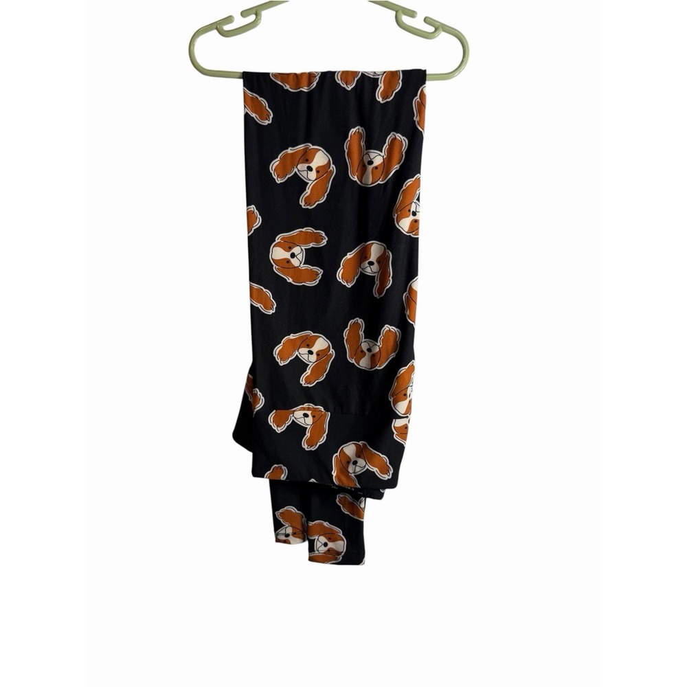 lularoe womens tall curvy leggings black dog size TC
